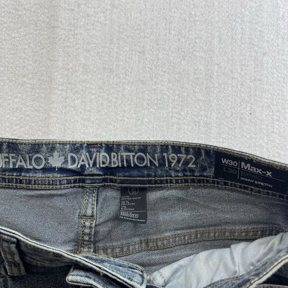 Buffalo David Bitton Jeans Men 30x30 Blue Max-X Fade Slim Stretch Preppy Denim - Picture 4 of 11